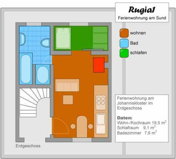 Rugia 1 Appartement Stralsund Buitenkant foto